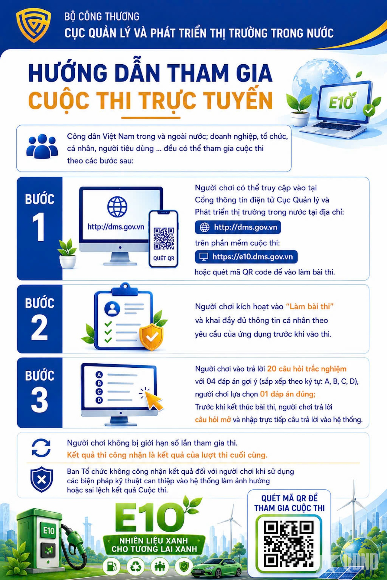 Cổng trực tuyến Cuộc thi tìm hiểu về xăng sinh học E10 chính thức mở
