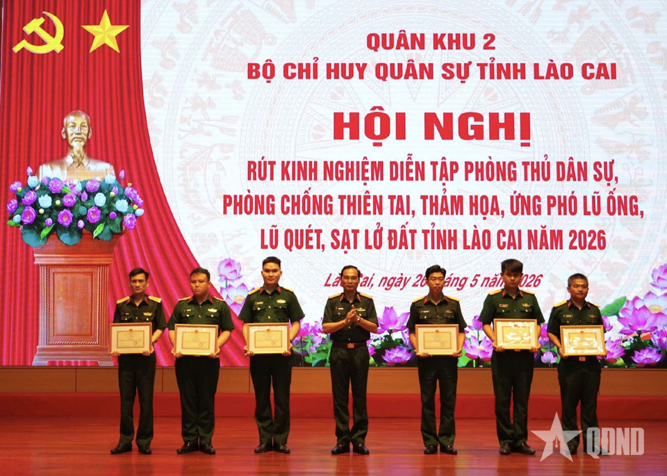 Lào Cai: 10 tập thể và 45 cá nhân được khen thưởng trong diễn tập phòng thủ dân sự tỉnh năm 2026