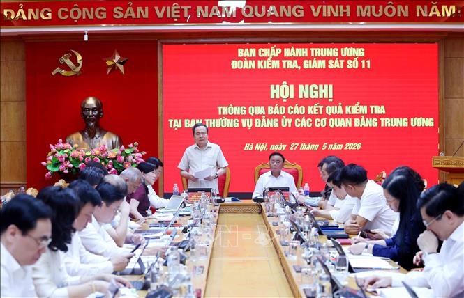 Hội nghị th&ocirc;ng qua dự thảo B&aacute;o c&aacute;o kết quả kiểm tra tại Ban Thường vụ Đảng ủy c&aacute;c cơ quan Đảng Trung ương