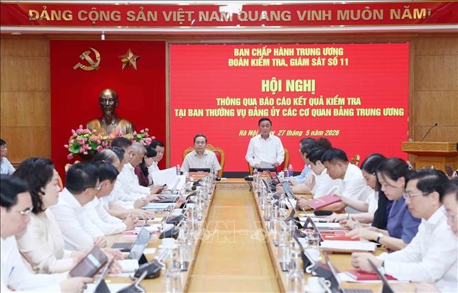 Hội nghị th&ocirc;ng qua dự thảo B&aacute;o c&aacute;o kết quả kiểm tra tại Ban Thường vụ Đảng ủy c&aacute;c cơ quan Đảng Trung ương
