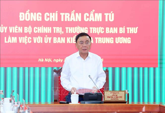 Thường trực Ban Bí thư Trần Cẩm Tú làm việc với Ủy ban Kiểm tra Trung ương