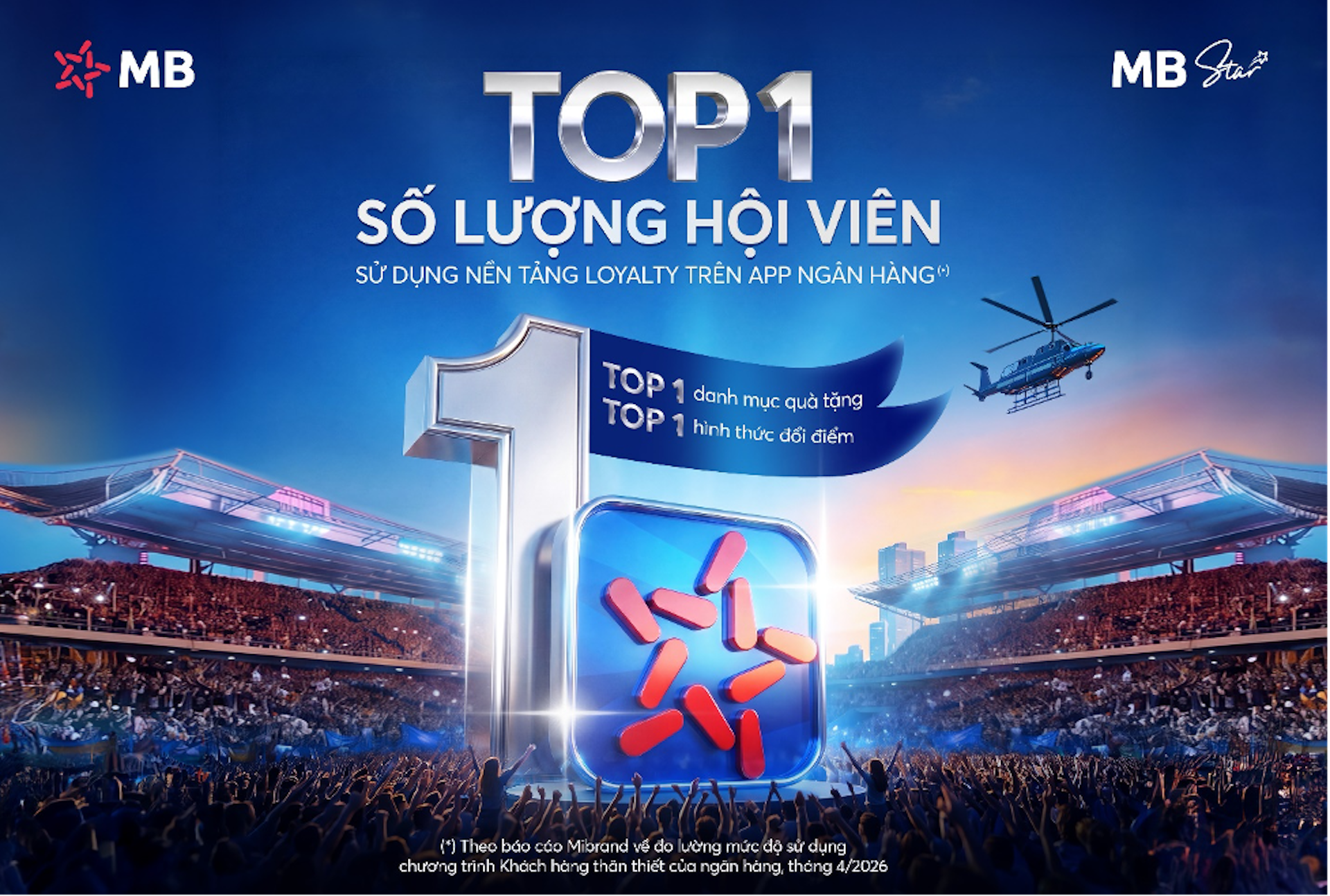 MB đạt tốp 1 về số lượng hội viên đối với chương trình khách hàng thân thiết
