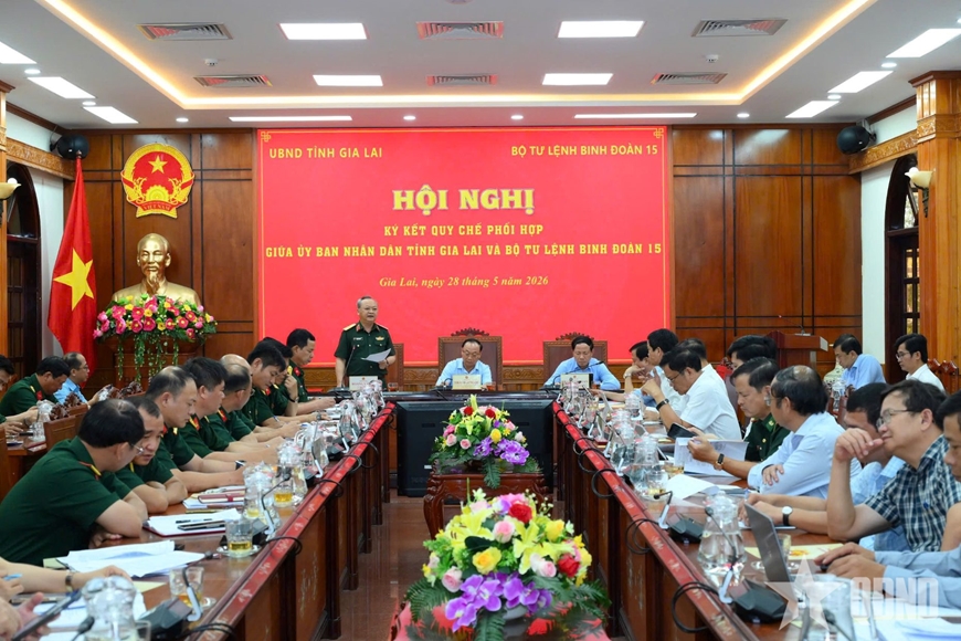 UBND tỉnh Gia Lai và Bộ tư lệnh Binh đoàn 15 ký Quy chế phối hợp hoạt động