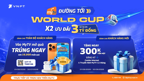 Xem World Cup 2026™, “săn” iPhone cùng MyTV

