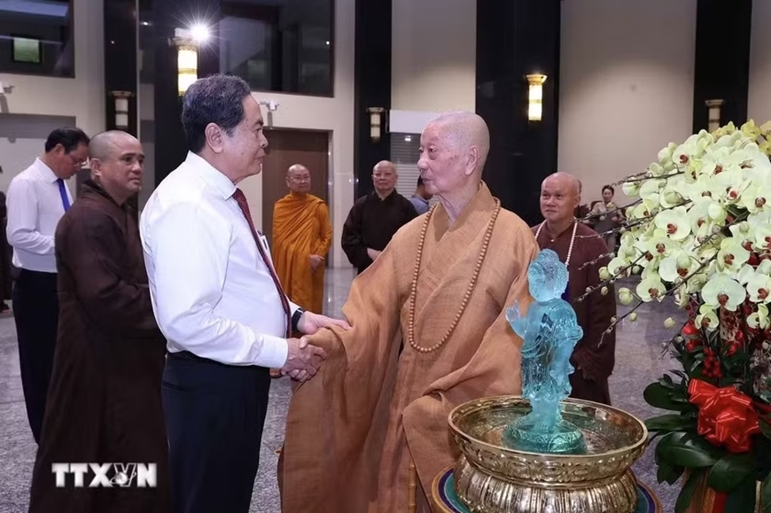 Chủ tịch Quốc hội Trần Thanh Mẫn ch&uacute;c mừng Đại lễ Phật đản tại TP Hồ Ch&iacute; Minh