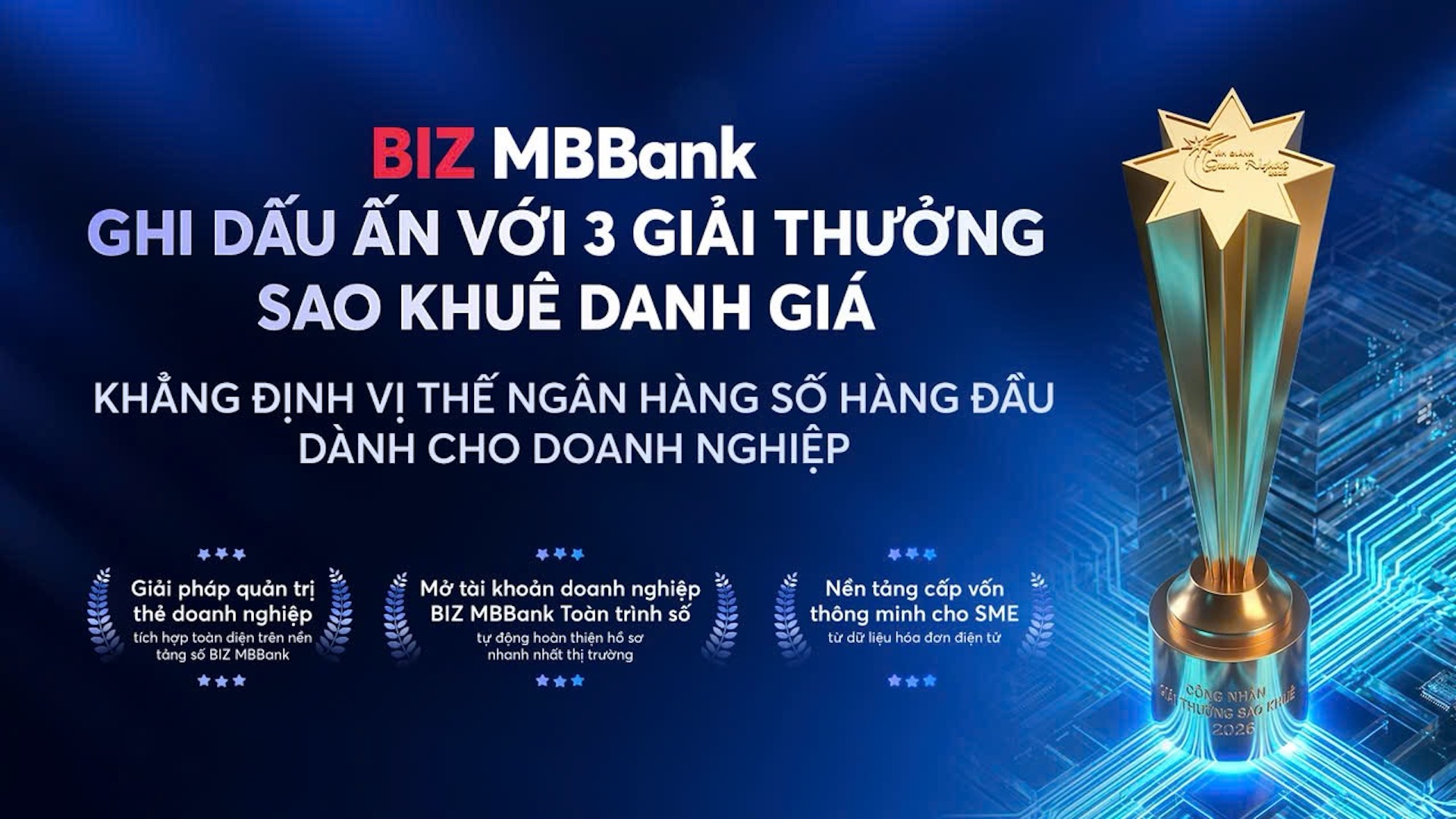 MB ghi dấu ấn với 5 giải thưởng Sao Khuê 2026

