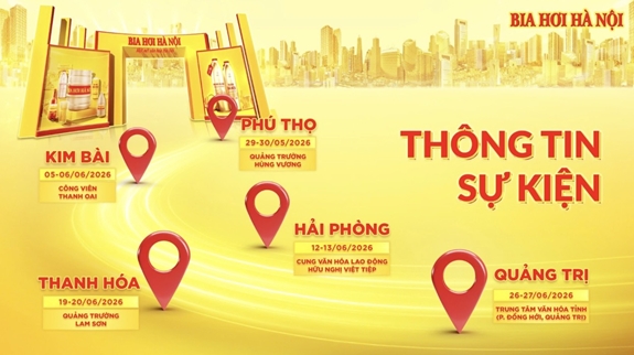 Chuỗi sự kiện “Bia hơi Hà Nội - một nét văn hóa Hà Nội” hè 2026 – lan tỏa bản sắc Thủ đô đến các tỉnh thành