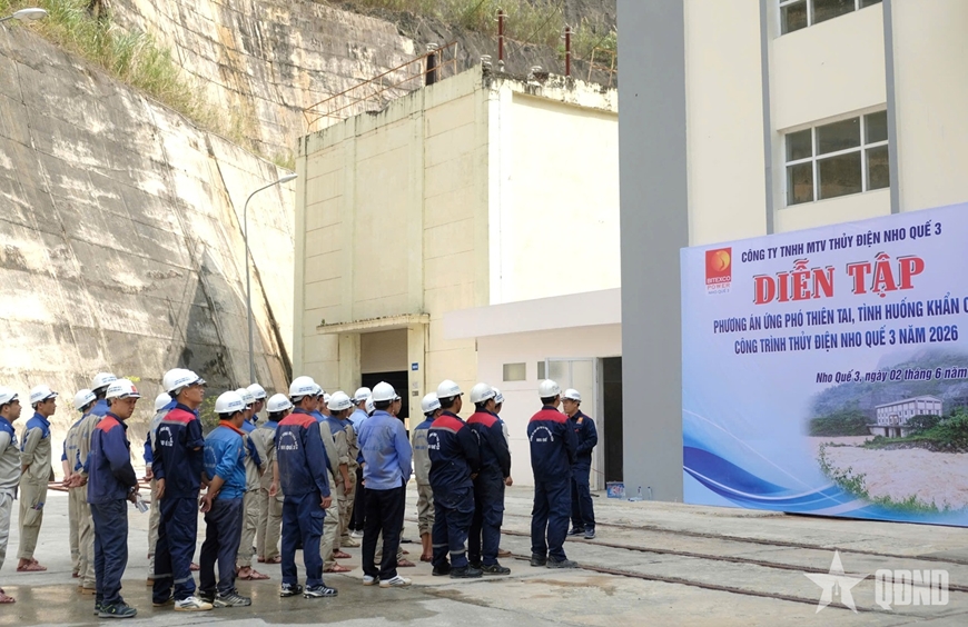 Cụm Thủy điện Nho Quế diễn tập ứng phó thiên tai, tình huống khẩn cấp năm 2026