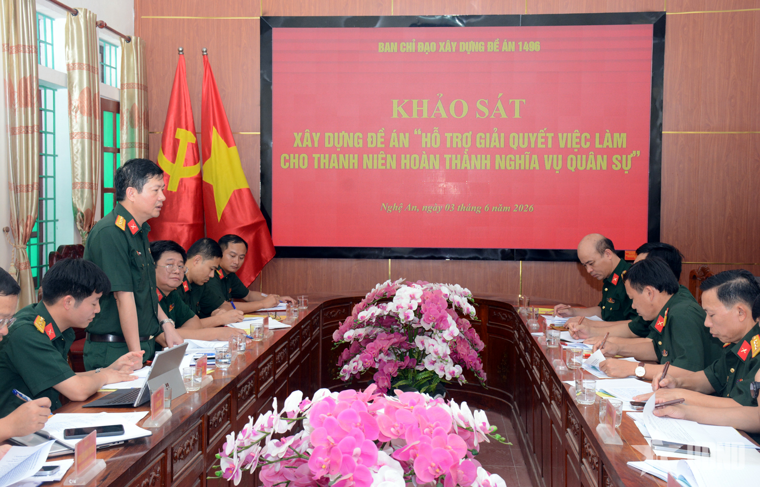 Khảo sát xây dựng Đề án “Hỗ trợ giải quyết việc làm cho thanh niên hoàn thành nghĩa vụ quân sự” tại Trung đoàn 335, Sư đoàn 324