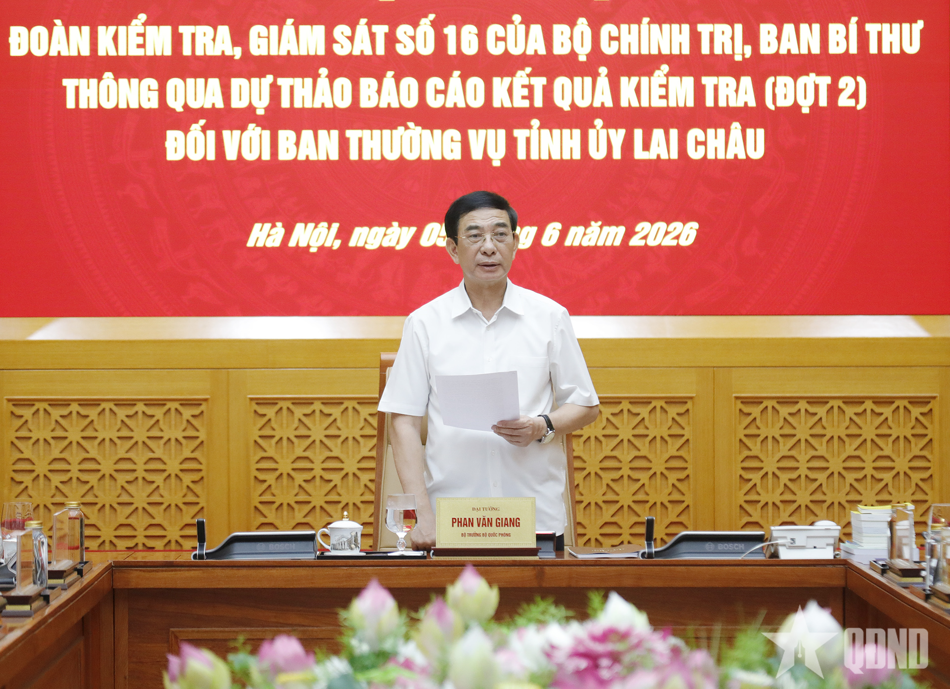 Đoàn kiểm tra, giám sát số 16 làm việc với Ban Thường vụ Tỉnh ủy Lai Châu