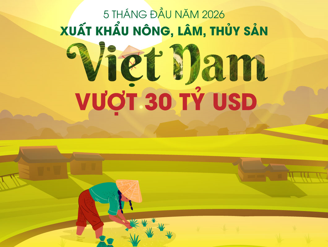 Xuất khẩu nông, lâm, thủy sản vượt 30 tỷ USD trong 5 tháng đầu năm 2026
