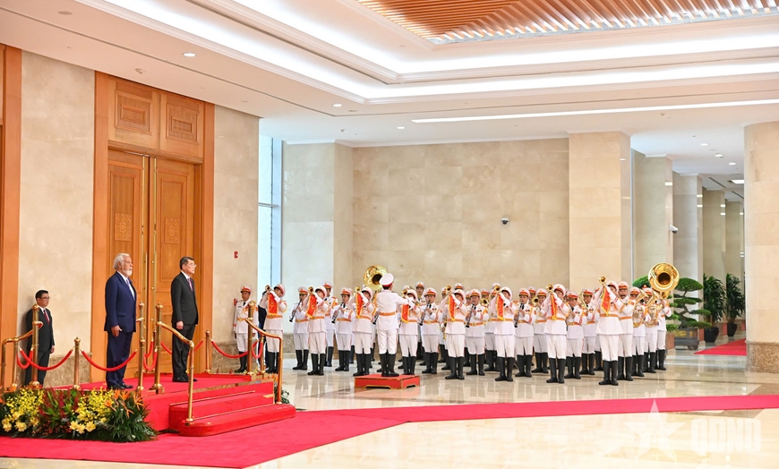 Thủ tướng L&ecirc; Minh Hưng chủ tr&igrave; lễ đ&oacute;n Thủ tướng Timor-Leste thăm ch&iacute;nh thức Việt Nam