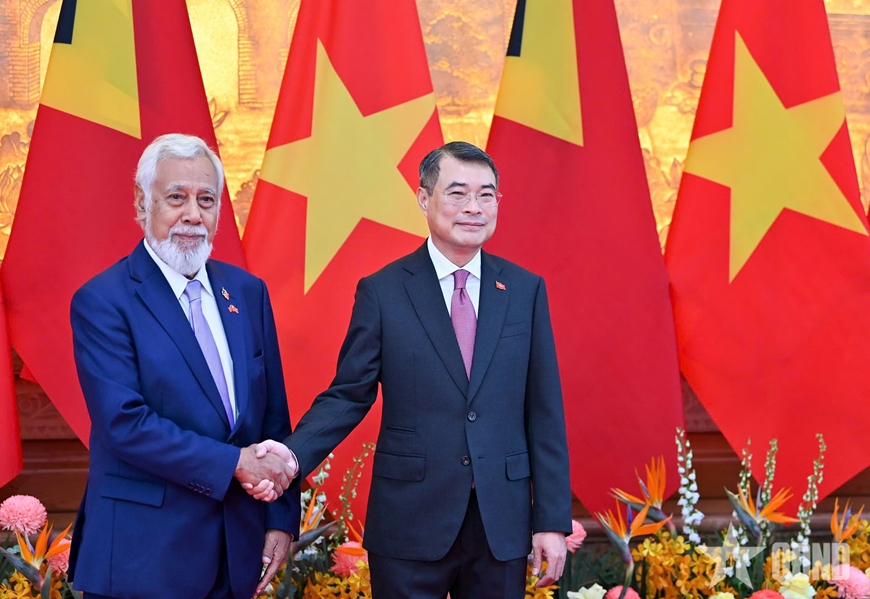 Thủ tướng L&ecirc; Minh Hưng chủ tr&igrave; lễ đ&oacute;n Thủ tướng Timor-Leste thăm ch&iacute;nh thức Việt Nam