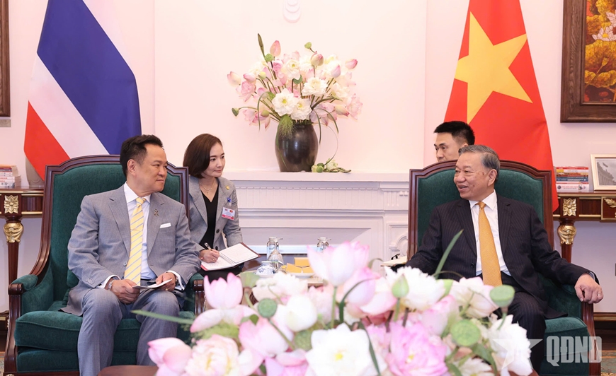 Tổng B&iacute; thư, Chủ tịch nước T&ocirc; L&acirc;m tiếp Thủ tướng Th&aacute;i Lan