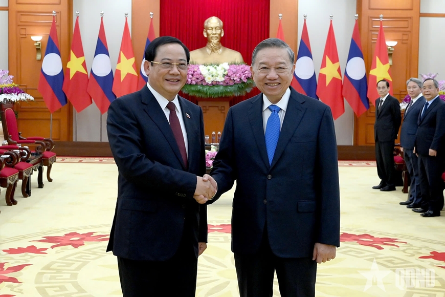 Tổng B&iacute; thư, Chủ tịch nước T&ocirc; L&acirc;m tiếp Thủ tướng L&agrave;o