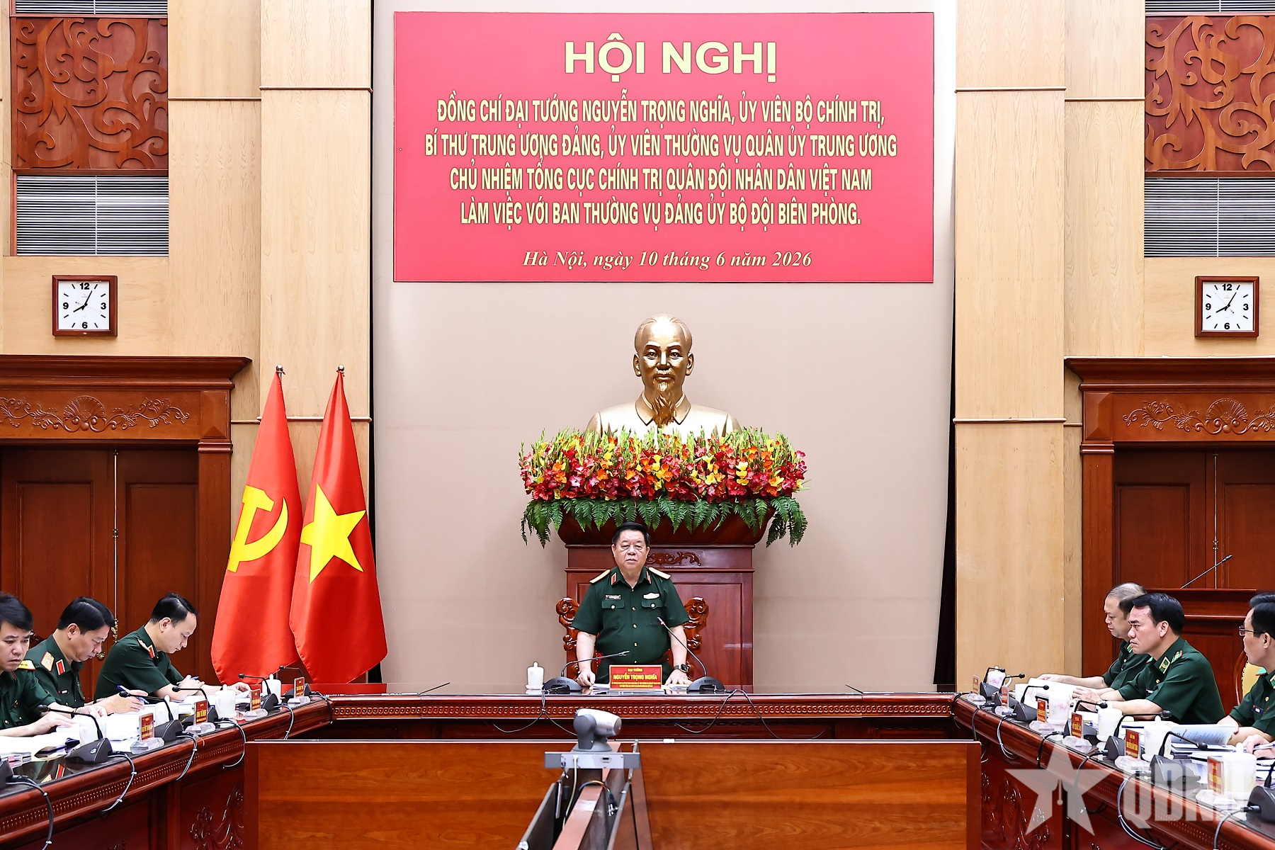 Đại tướng Nguyễn Trọng Nghĩa làm việc với Ban Thường vụ Đảng ủy Bộ đội Biên phòng