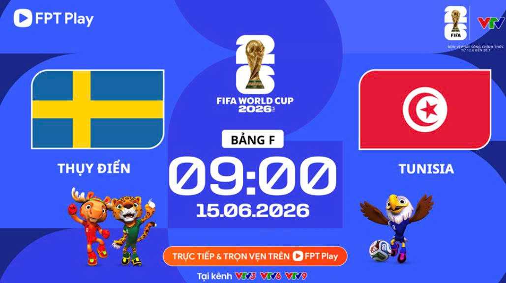 Link xem trực tiếp Thụy Điển và Tunisia (bảng F World Cup 2026)