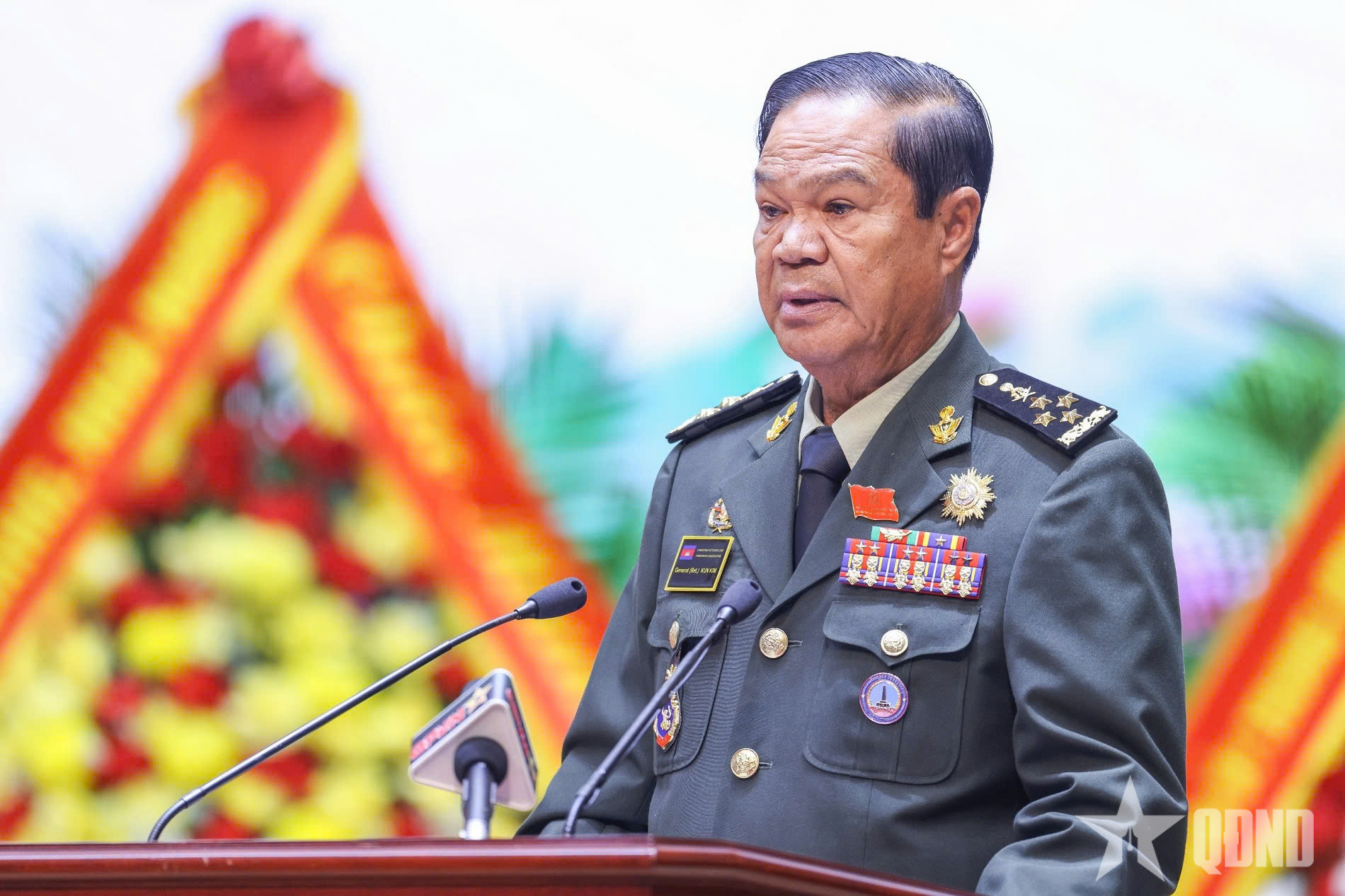 Phát biểu của Đại tướng Kun Kim, Bộ trưởng cao cấp, Phó chủ tịch, Tổng thư ký Hội Cựu chiến binh và Hưu trí Campuchia