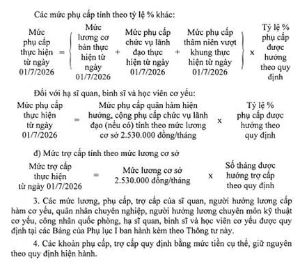 Quy định mới về tiền lương, phụ cấp của cán bộ, chiến sĩ Quân đội từ ngày 1-7-2026
