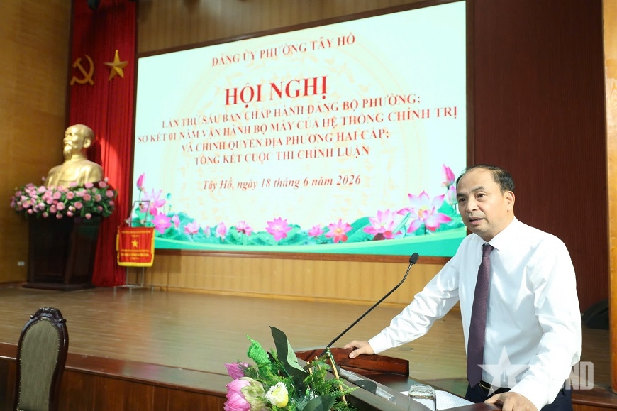 H&agrave; Nội: Phường T&acirc;y Hồ sơ kết một năm vận h&agrave;nh ch&iacute;nh quyền địa phương hai cấp