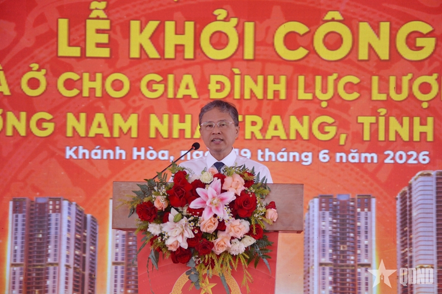 Thượng tướng Nguyễn Quang Ngọc dự lễ khởi công nhà ở xã hội cho LLVT tại Khánh Hòa