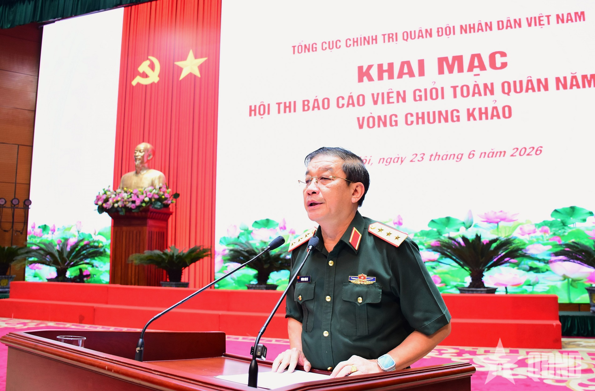54 thí sinh tham dự Hội thi báo cáo viên giỏi toàn quân năm 2026 vòng chung khảo