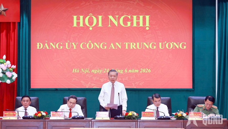 Tổng B&iacute; thư, Chủ tịch nước T&ocirc; L&acirc;m dự, chỉ đạo hội nghị Đảng ủy C&ocirc;ng an Trung ương