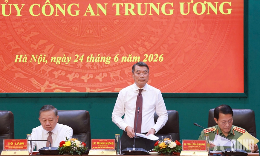 Tổng B&iacute; thư, Chủ tịch nước T&ocirc; L&acirc;m dự, chỉ đạo hội nghị Đảng ủy C&ocirc;ng an Trung ương