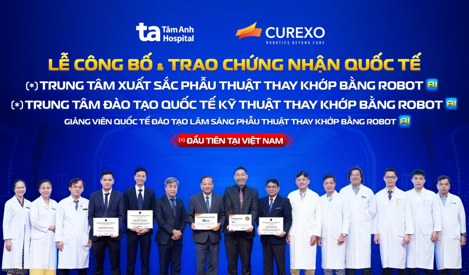 Bệnh viện Đa khoa Tâm Anh đạt 3 chứng nhận quốc tế về thay khớp bằng robot AI