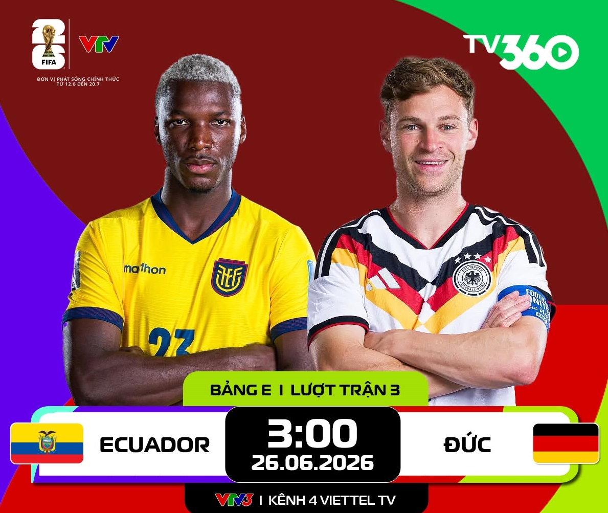Link xem trực tiếp Ecuador và Đức (bảng E World Cup 2026)