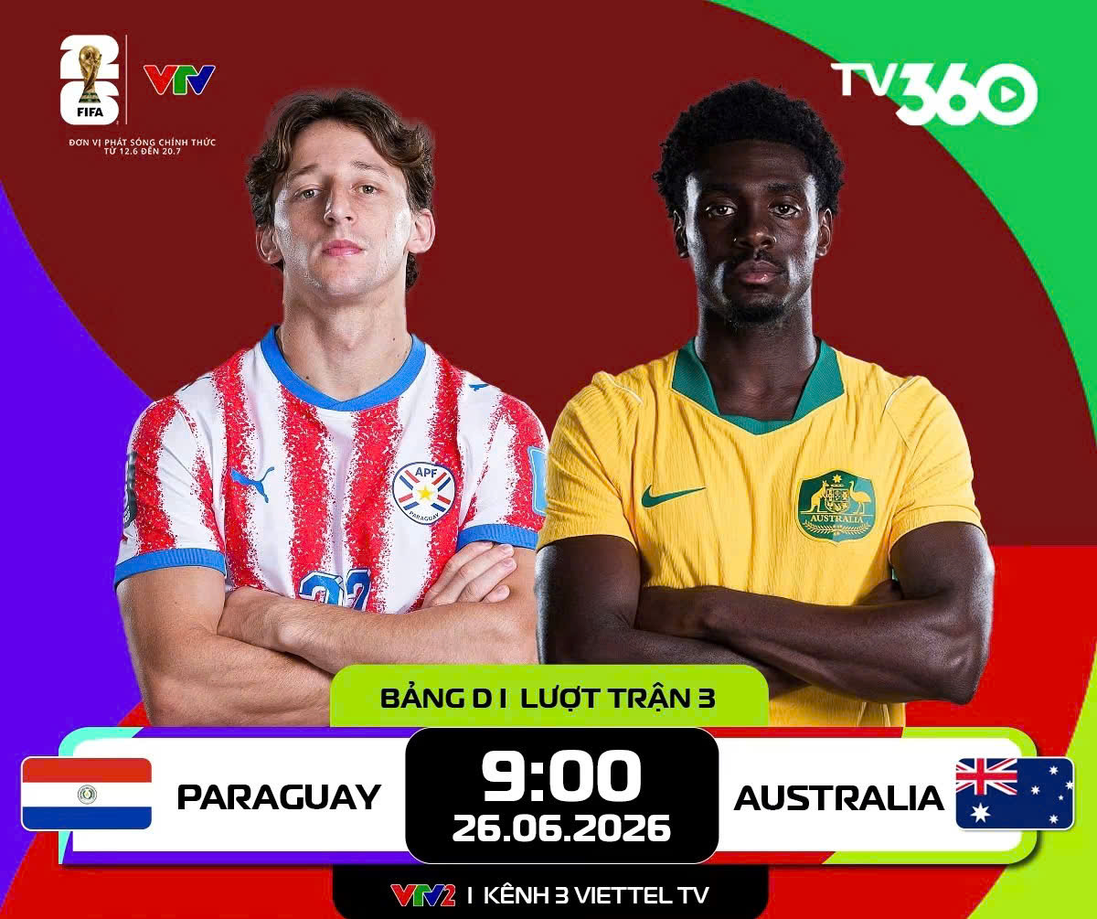 Link xem trực tiếp Paraguay và Australia (bảng D World Cup 2026)
