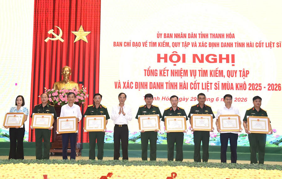 Thanh Hóa hoàn thành vượt chỉ tiêu công tác tìm kiếm, quy tập hài cốt liệt sĩ mùa khô 2025-2026