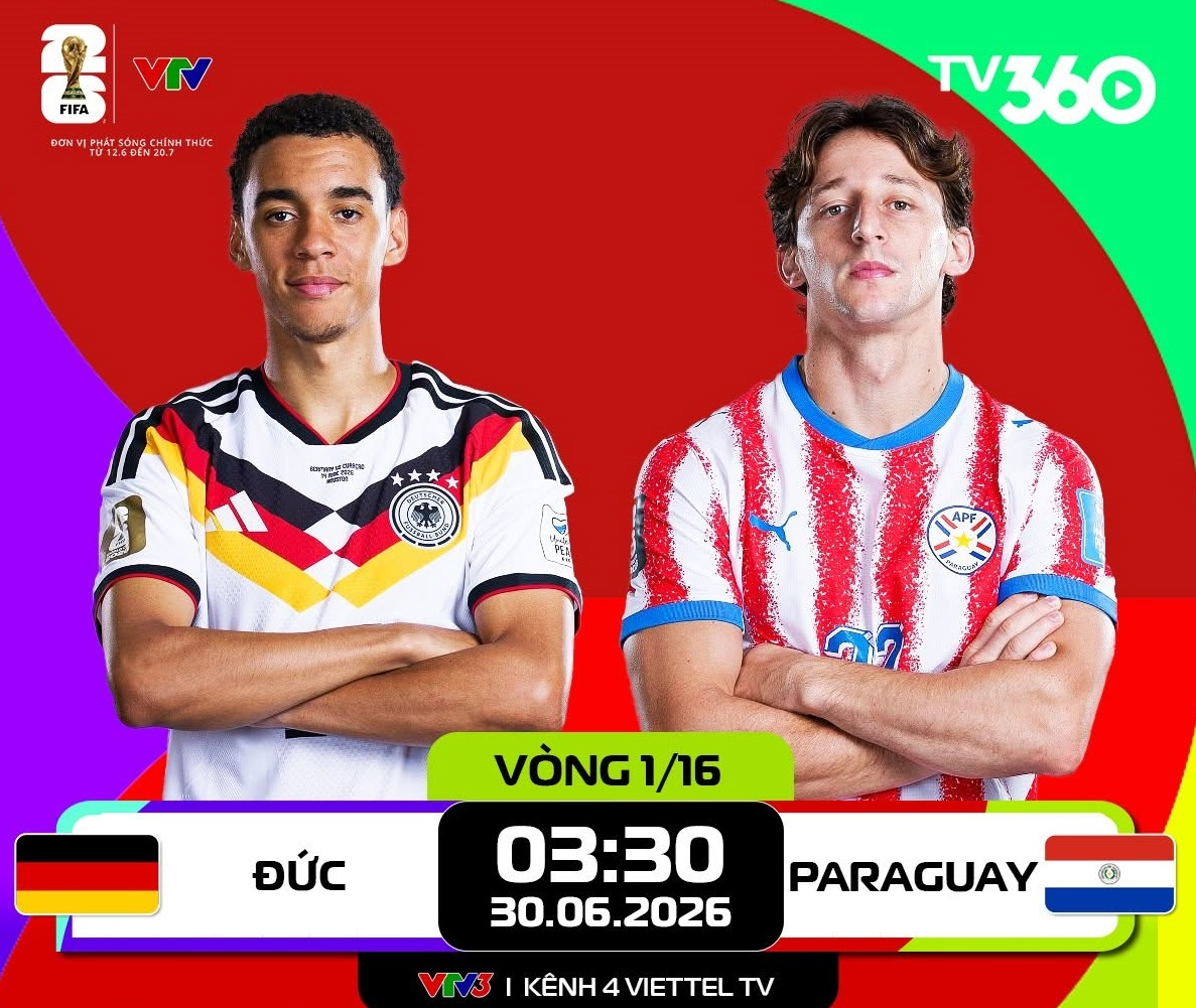 Link xem trực tiếp Đức và Paraguay (vòng 1/16 World Cup 2026)