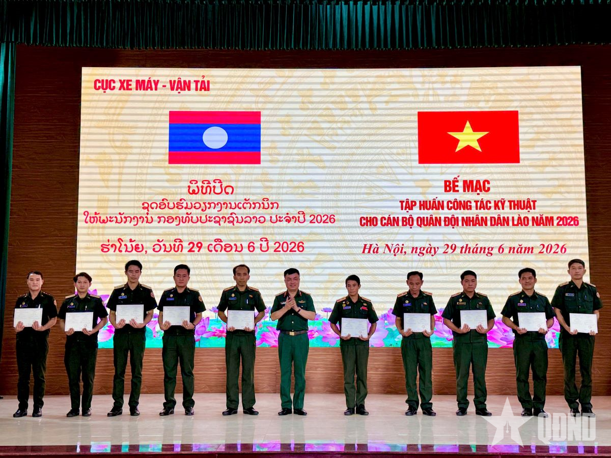 Cục Xe máy-Vận tải: Hoàn thành tốt nhiệm vụ tập huấn công tác kỹ thuật cho cán bộ Quân đội nhân dân Lào năm 2026
