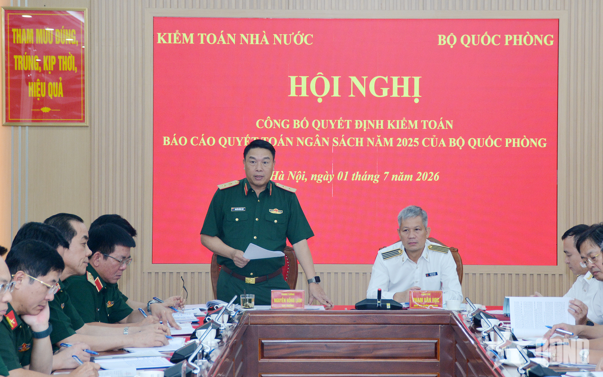 Công bố quyết định kiểm toán Báo cáo quyết toán ngân sách năm 2025 của Bộ Quốc phòng

