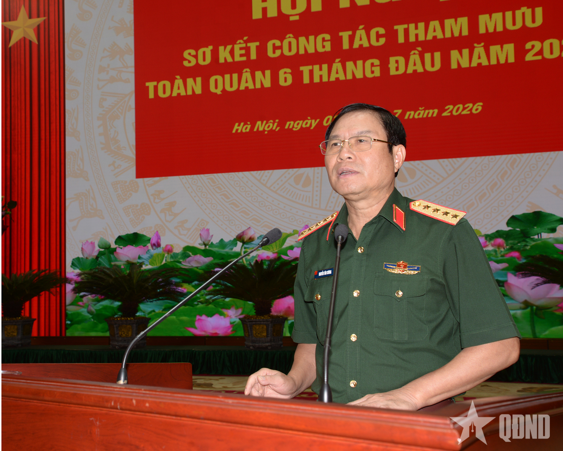 Đại tướng Nguyễn Tân Cương chủ trì Hội nghị sơ kết công tác Tham mưu toàn quân 6 tháng đầu năm 2026