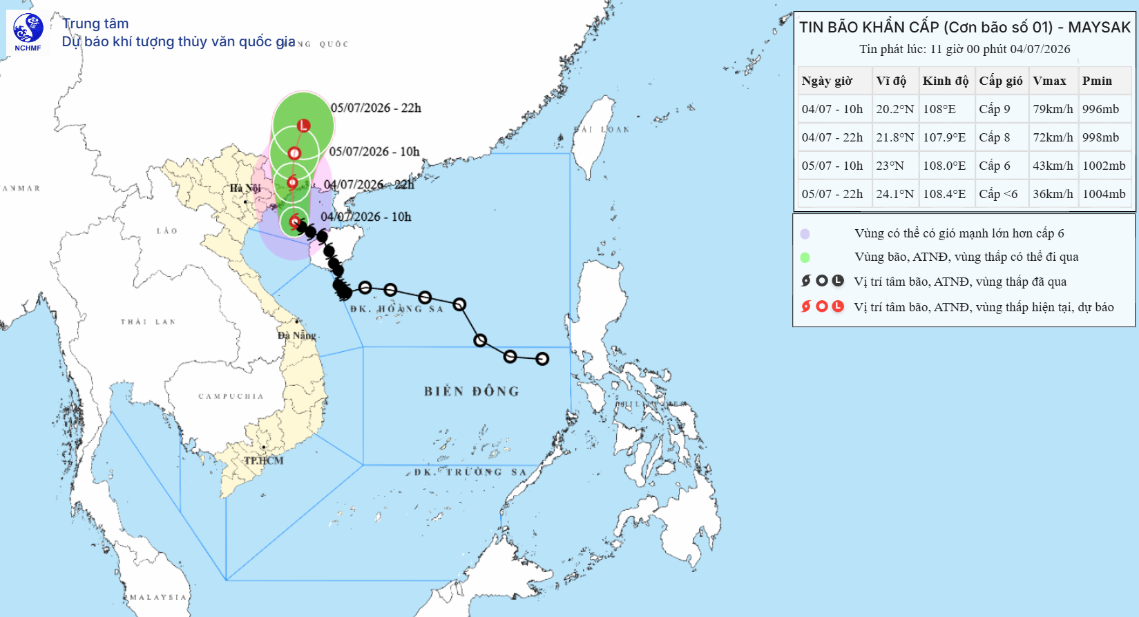 Bão số 1 cách Móng Cái (Quảng Ninh) khoảng 110km
