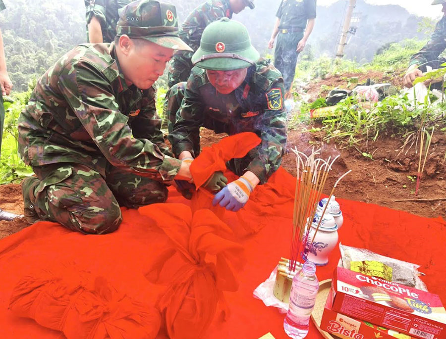 Xã Minh Tân (Tuyên Quang): Cất bốc, quy tập 1 hài cốt liệt sĩ và 1 ngôi mộ tập thể