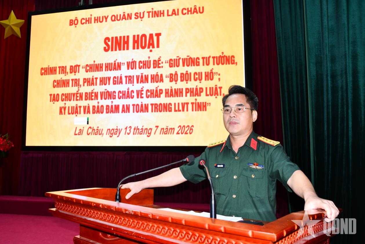 Bộ CHQS tỉnh Lai Châu: Sinh hoạt chính trị nâng cao ý thức chấp hành pháp luật, kỷ luật
