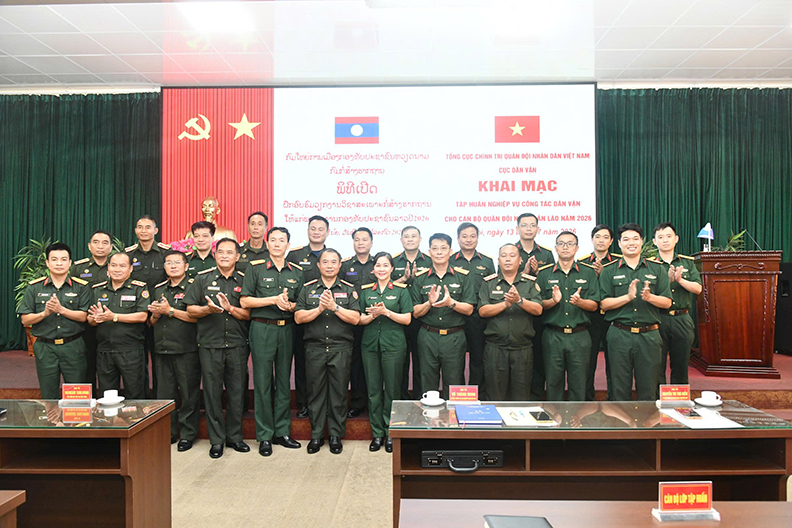 Khai mạc tập huấn nghiệp vụ công tác dân vận cho cán bộ Quân đội nhân dân Lào năm 2026