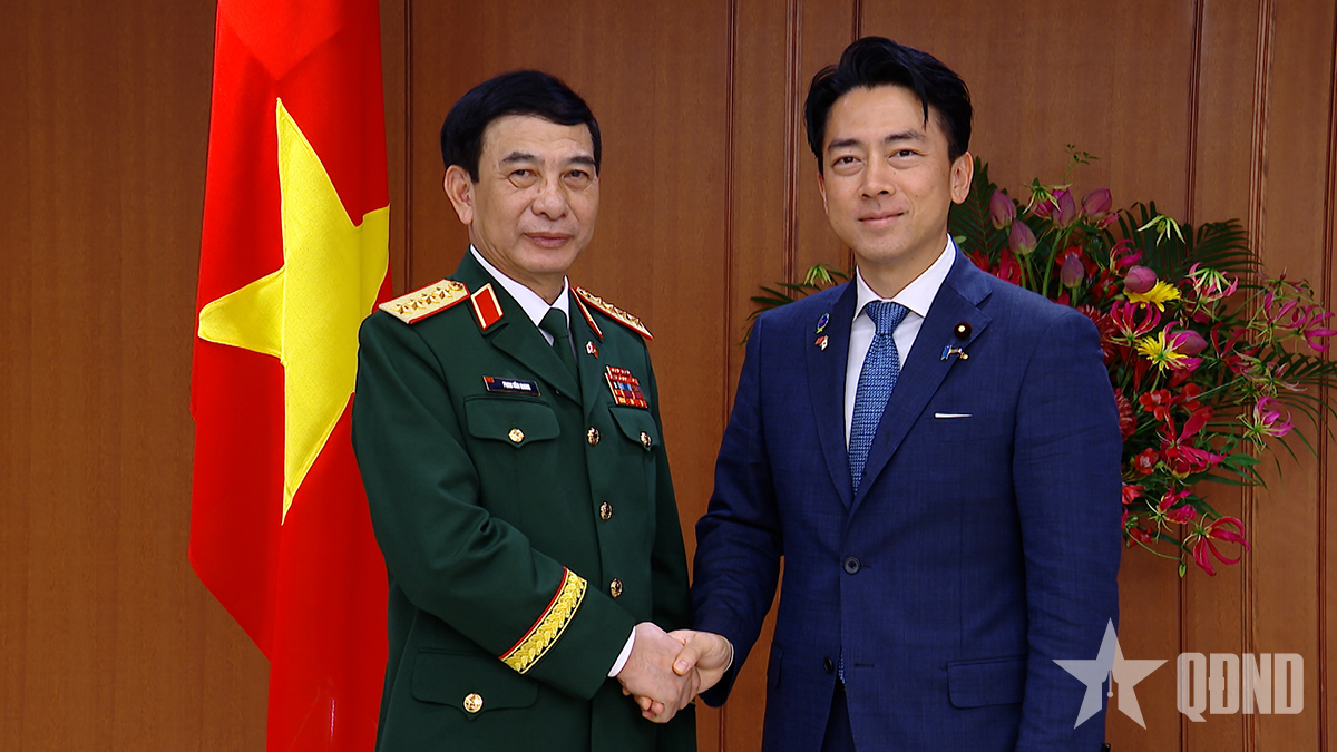 Bộ trưởng Quốc phòng Nhật Bản chủ trì lễ đón và hội đàm với Đại tướng Phan Văn Giang