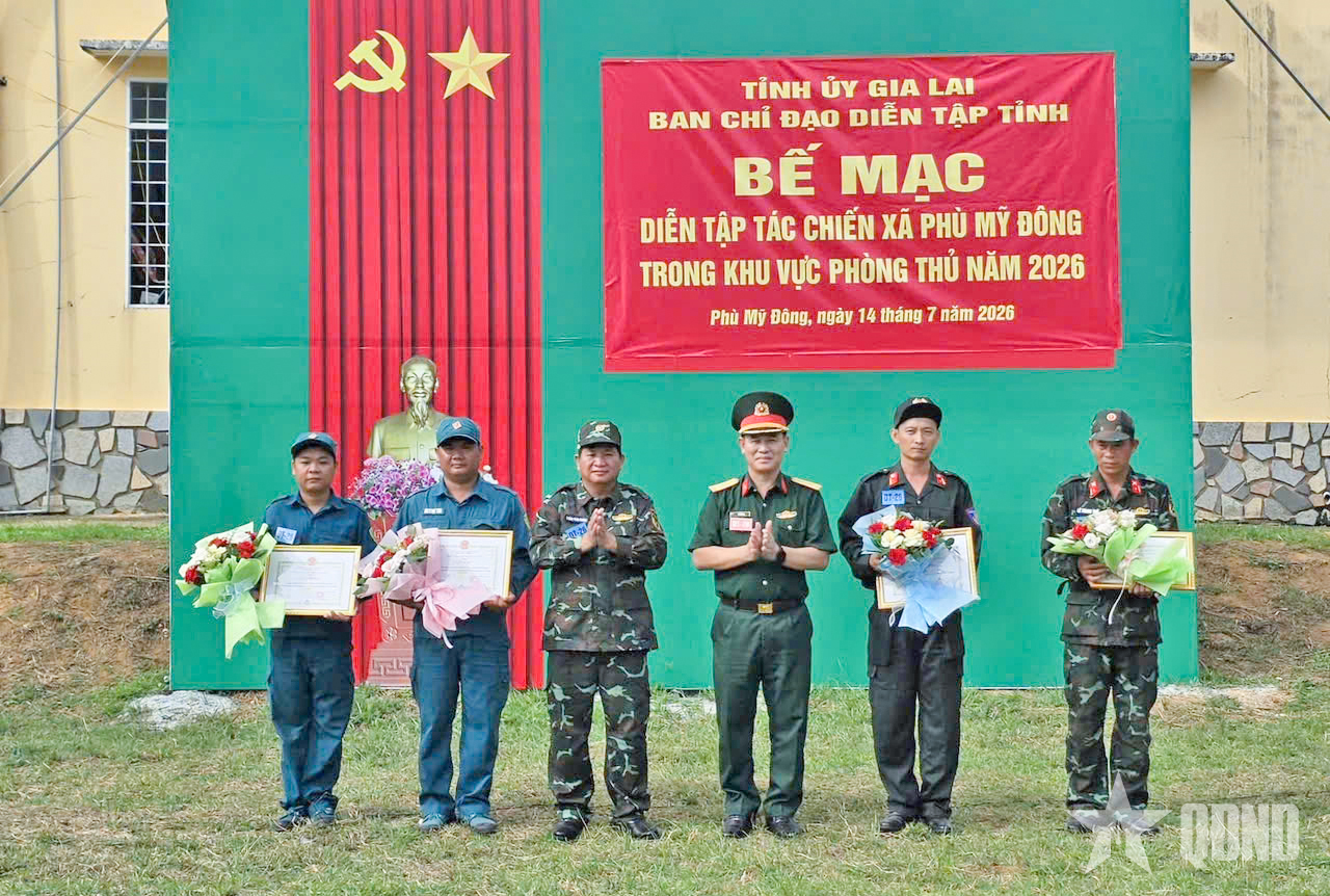 Gia Lai: Nâng cao khả năng tác chiến của xã Phù Mỹ Đông trong khu vực phòng thủ

