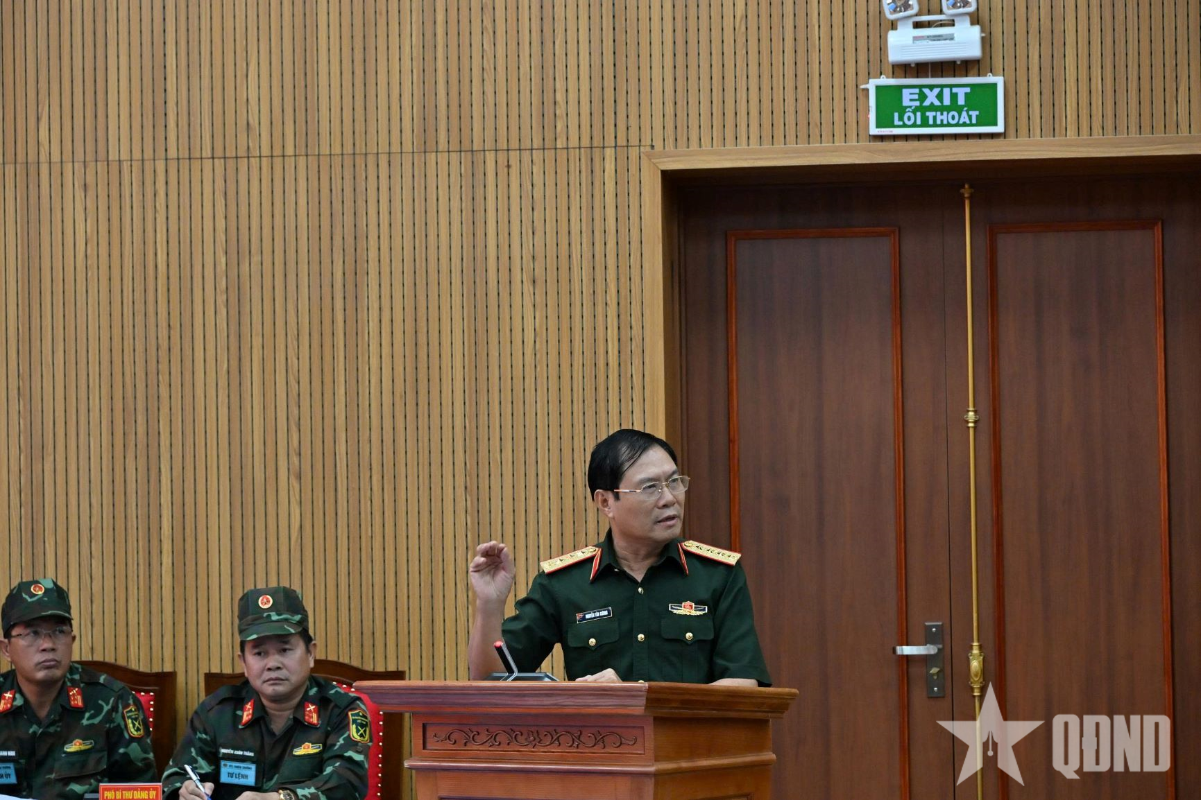 Đại tướng Nguyễn Tân Cương dự, chỉ đạo diễn tập tại Học viện Quốc phòng