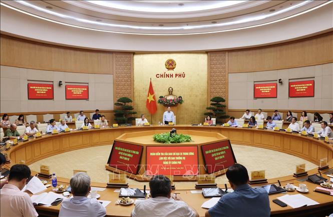 Đoàn kiểm tra của Ban Chỉ đạo 35 Trung ương làm việc với Ban Thường vụ Đảng ủy Chính phủ

