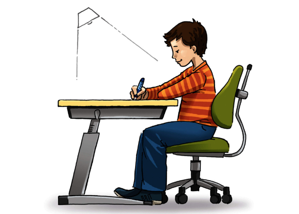 Gù lưng, cổ rụt do ngồi học sai tư thế