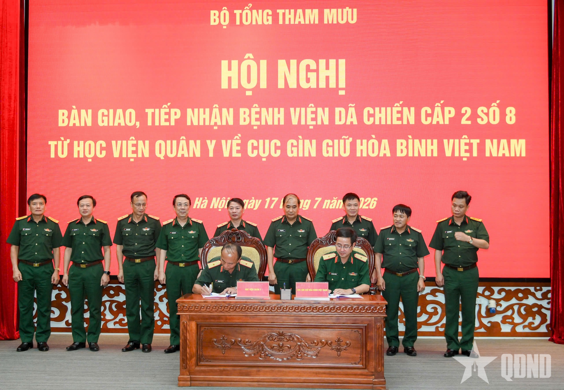 Bàn giao Bệnh viện dã chiến cấp 2 số 8 từ Học viện Quân y về Cục Gìn giữ hòa bình Việt Nam