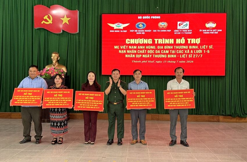 Hiệp hội doanh nghiệp Quân đội tổ chức chương trình thăm hỏi, tri ân tại Quảng Trị và TP Huế