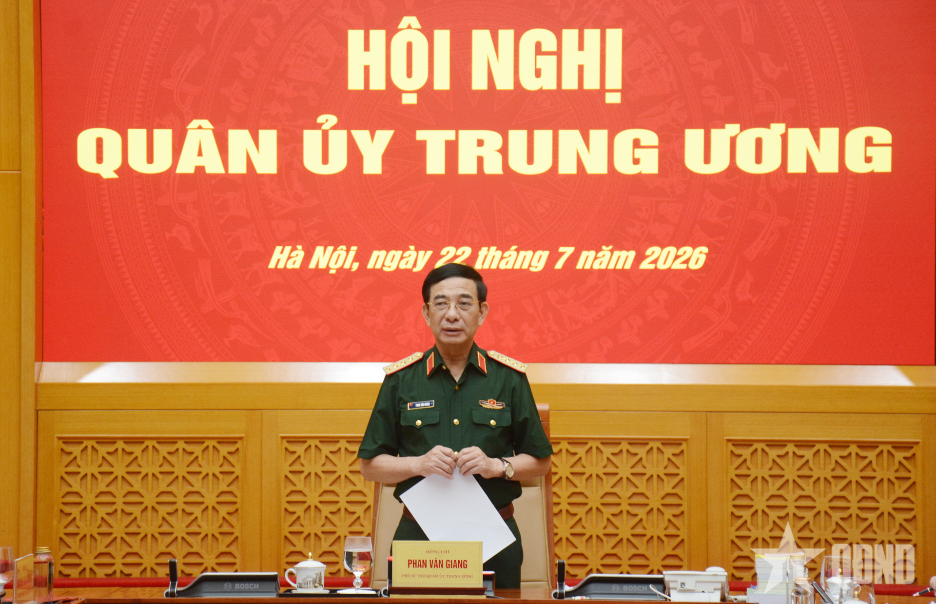 Đại tướng Phan Văn Giang chủ trì Hội nghị Quân ủy Trung ương