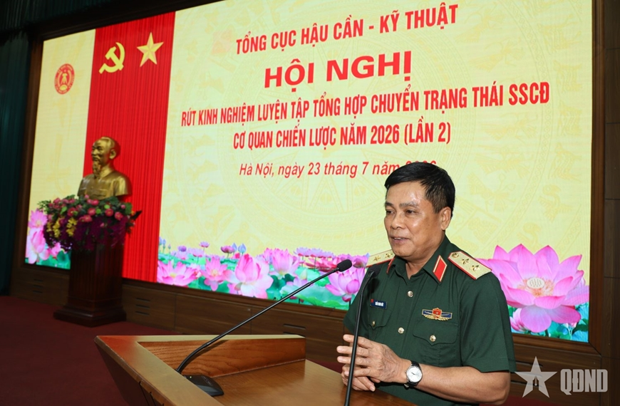 Tổng cục Hậu cần - Kỹ thuật: Rút kinh nghiệm luyện tập tổng hợp chuyển trạng thái SSCĐ cơ quan chiến lược