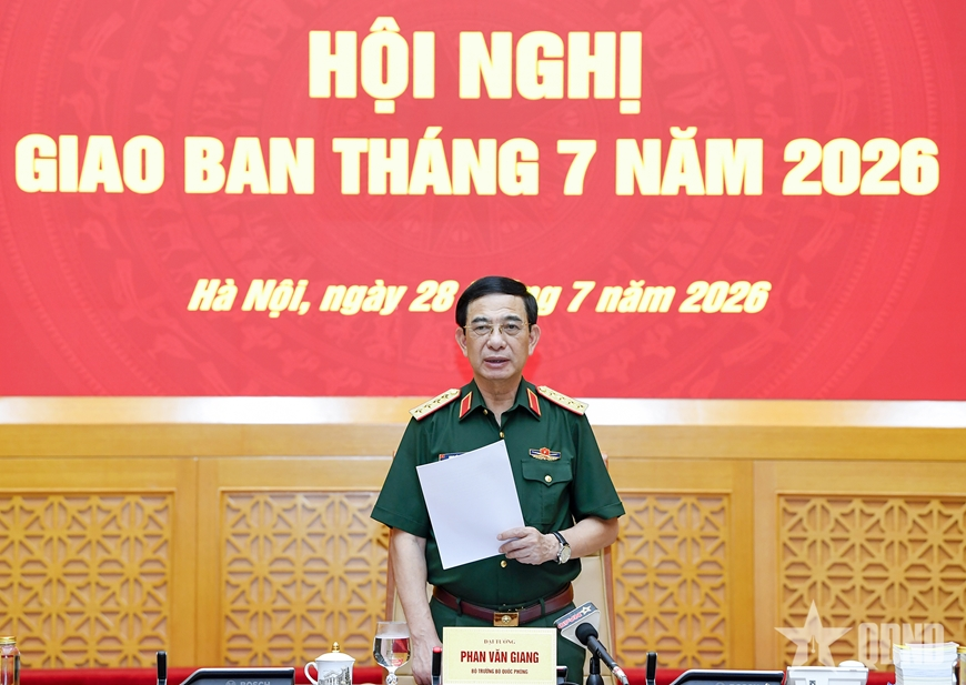 Đại tướng Phan Văn Giang chủ trì Hội nghị giao ban Bộ Quốc phòng tháng 7-2026